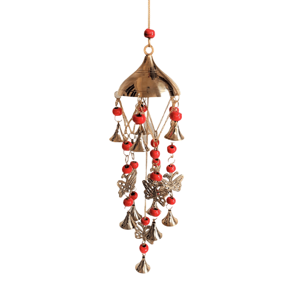 BRASS & BEADS WIND CHIME BUTTERFLY DESIGN (POLISH)